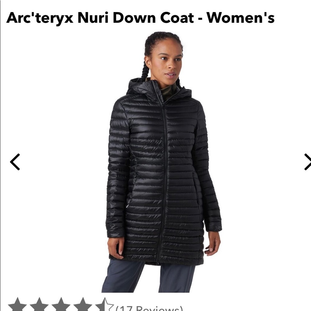 Arc’teryx Nuri down coat in black sz S